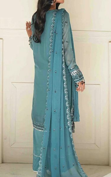 Salitex Sea Green Chiffon Suit | Pakistani Embroidered Chiffon Dresses USA- Image 2
