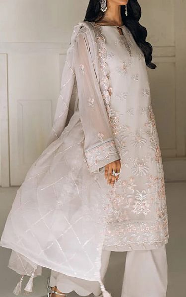 Salitex Light Grey Chiffon Suit | Pakistani Embroidered Chiffon Dresses USA- Image 3