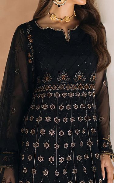 Salitex Black Net Suit | Pakistani Embroidered Chiffon Dresses USA- Image 3