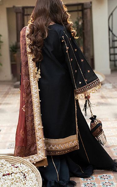 Salitex Black Net Suit | Pakistani Embroidered Chiffon Dresses USA- Image 2