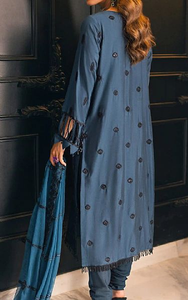 Salitex Pickled Bluewood Silk Suit | Pakistani Embroidered Chiffon Dresses USA- Image 2