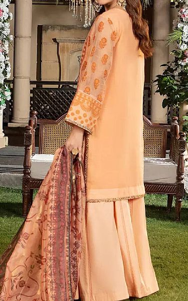 Salitex Faded Orange Organza Suit | Pakistani Embroidered Chiffon Dresses USA- Image 2