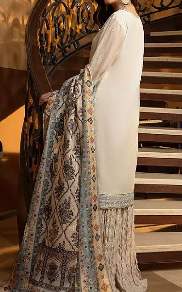 Salitex Off White Net Suit | Pakistani Embroidered Chiffon Dresses USA- Image 2