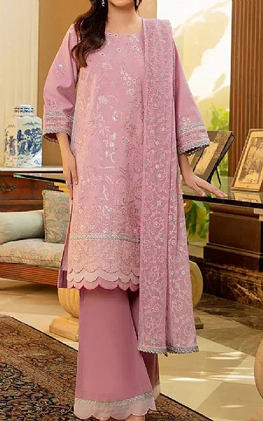 Salitex Faded Pink Net Suit | Pakistani Embroidered Chiffon Dresses USA- Image 1