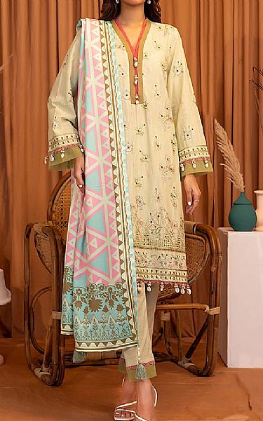 Salitex Ivory Khaddar Suit | Pakistani Winter Dresses in USA- Image 1