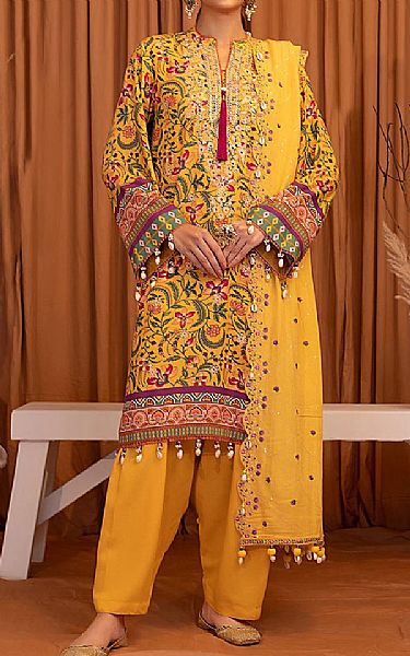 Salitex Yellow Karandi Suit | Pakistani Winter Dresses in USA- Image 1