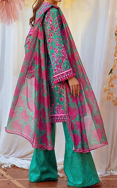 Salitex Teal/Magenta Lawn Suit | Pakistani Lawn Dress in USA- Image 2