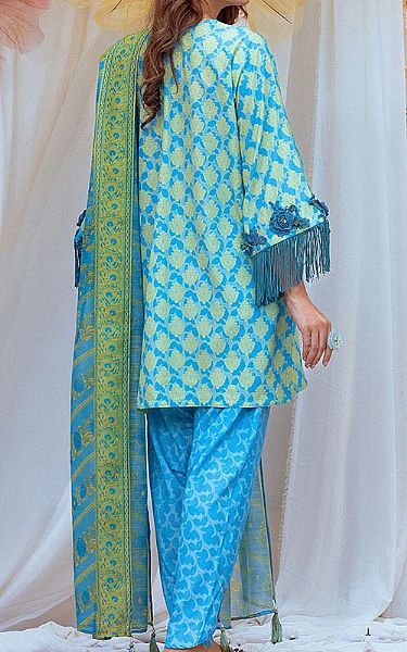 Salitex Ocean Blue Lawn Suit | Pakistani Lawn Dress in USA- Image 2