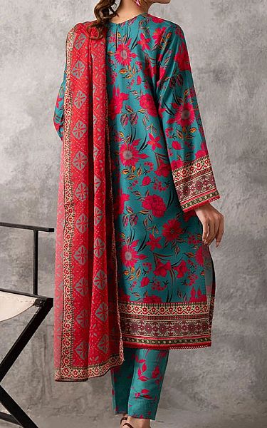 Salitex Teal Lawn Suit | Pakistani Lawn Dress in USA- Image 2