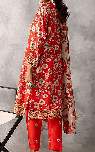 Salitex Bright Orange Lawn Suit | Pakistani Lawn Dress in USA- Image 2