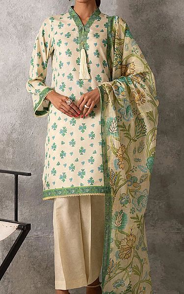 Salitex White/Pistachio Lawn Suit | Pakistani Lawn Dress in USA- Image 1