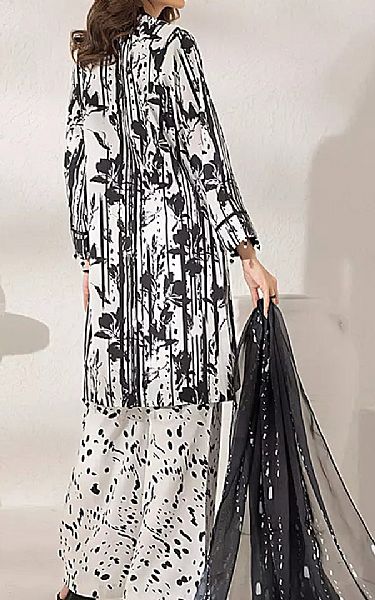Salitex Off White/Black Lawn Suit | Pakistani Lawn Dress in USA- Image 2