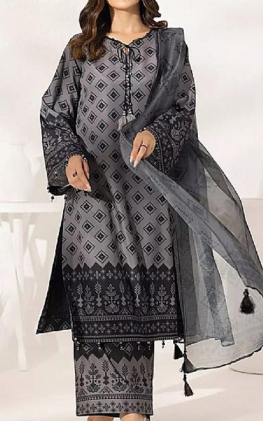 Salitex Grey/Black Lawn Suit | Pakistani Lawn Dress in USA- Image 1