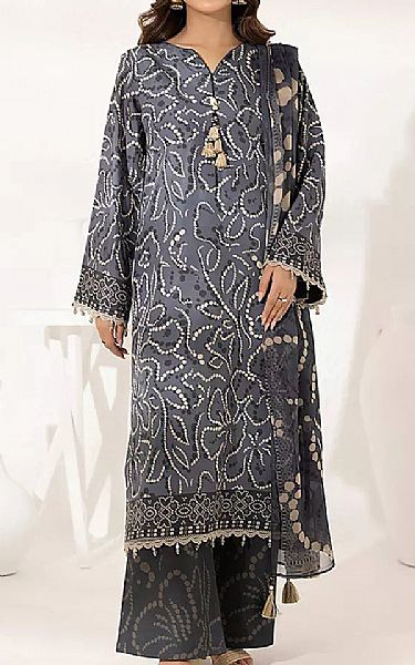 Salitex Grey/Black Lawn Suit | Pakistani Lawn Dress in USA- Image 1