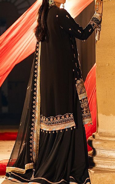 Salitex Black Chiffon Suit | Pakistani Embroidered Chiffon Dresses- Image 2