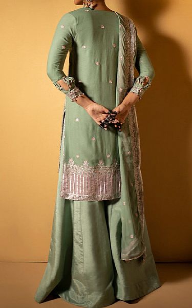 Salitex Sage Chiffon Suit | Pakistani Embroidered Chiffon Dresses- Image 2