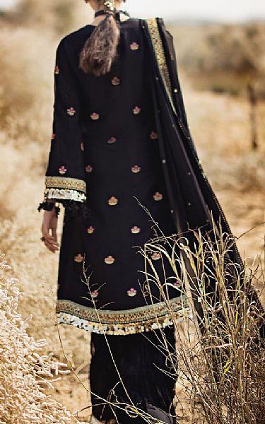 Salitex Black Chiffon Suit | Pakistani Embroidered Chiffon Dresses- Image 2