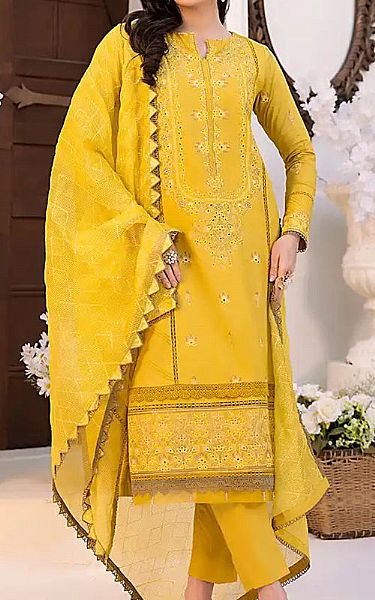 Salitex Mustard Lawn Suit | Pakistani Lawn Dress in USA- Image 1
