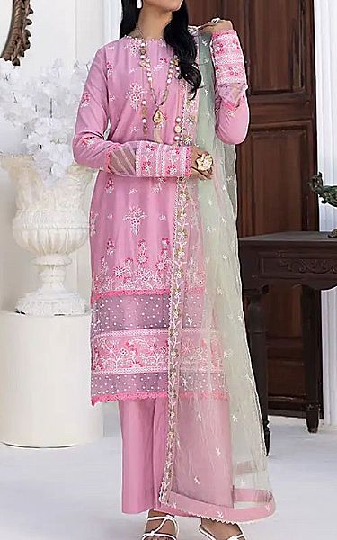 Salitex Pink Lawn Suit | Pakistani Lawn Dress in USA- Image 1