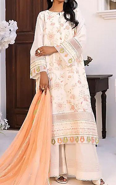 Salitex Off-white Lawn Suit | Pakistani Lawn Dress in USA- Image 1