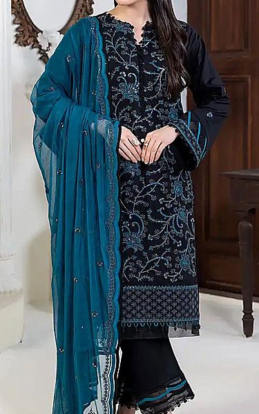 Salitex Black Lawn Suit | Pakistani Lawn Dress in USA- Image 1