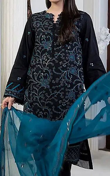 Salitex Black Lawn Suit | Pakistani Lawn Dress in USA- Image 2
