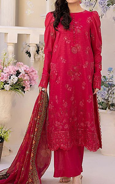 Salitex Hot Pink Lawn Suit | Pakistani Lawn Dress in USA- Image 1