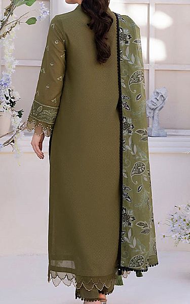 Salitex Olive Green Lawn Suit | Pakistani Lawn Dress in USA- Image 2