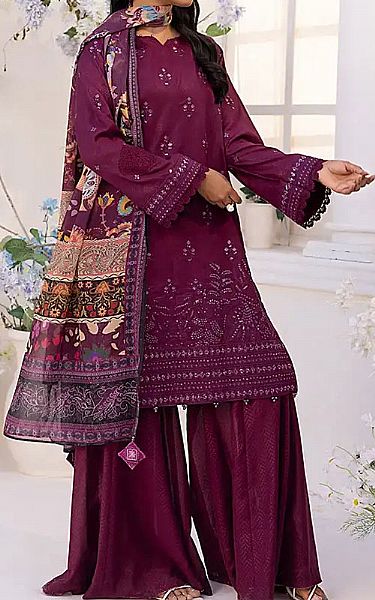 Salitex Egg Plant Lawn Suit | Pakistani Lawn Dress in USA- Image 1