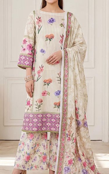 Salitex Off White Lawn Suit | Pakistani Lawn Dress in USA- Image 1