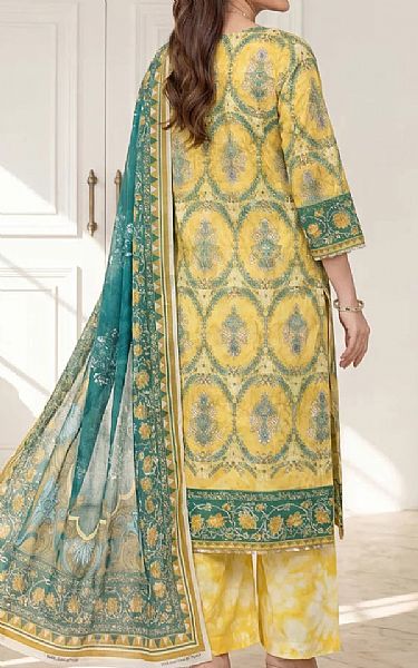Salitex Yellow/Viridian Green Lawn Suit | Pakistani Lawn Dress in USA- Image 2