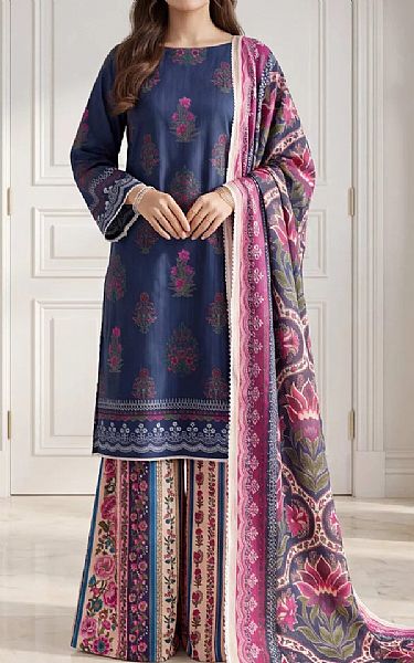 Salitex Navy Blue Lawn Suit | Pakistani Lawn Dress in USA- Image 1