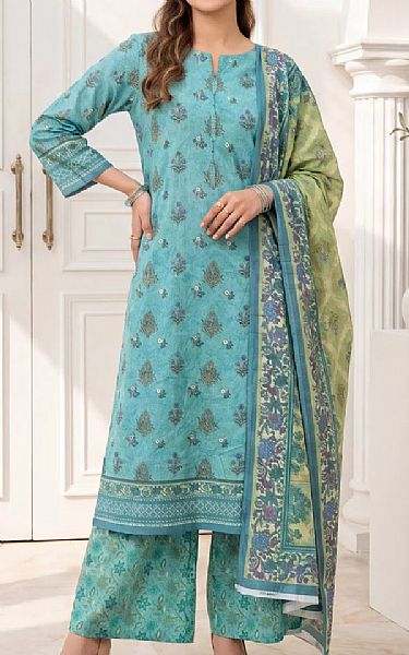 Salitex Fountain Blue Lawn Suit | Pakistani Lawn Dress in USA- Image 1