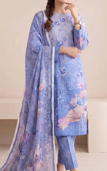 Salitex Dark Pastel Blue Lawn Suit | Pakistani Lawn Dress in USA- Image 1