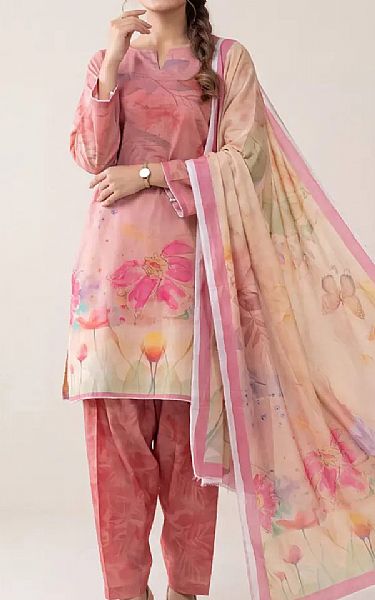 Salitex Dusty Pink Lawn Suit | Pakistani Lawn Dress in USA- Image 1
