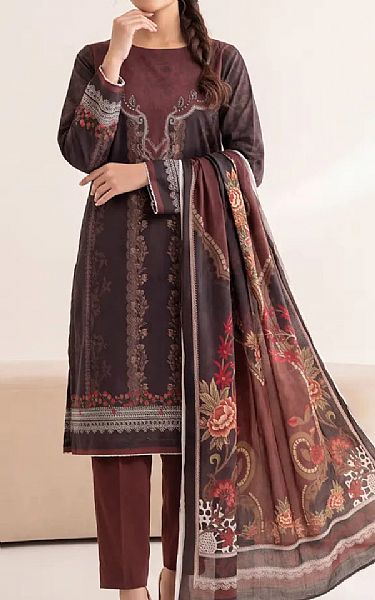 Salitex Woody Brown Lawn Suit | Pakistani Lawn Dress in USA- Image 1