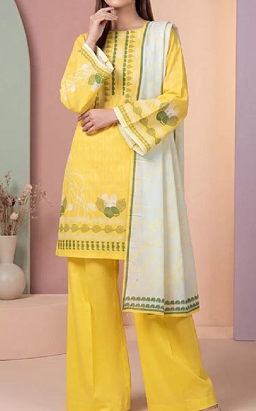 Salitex Yellow Lawn Suit | Pakistani Lawn Dress in USA- Image 1