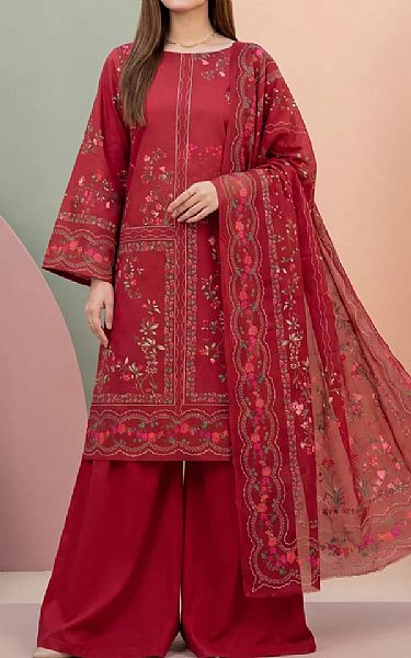 Salitex Vivid Burgundy Lawn Suit | Pakistani Lawn Dress in USA- Image 1