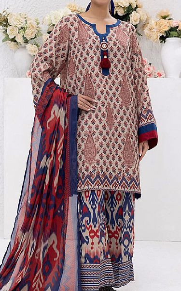Salitex Ivory Lawn Suit | Pakistani Lawn Dress in USA- Image 1