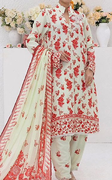 Salitex Pale Green Lawn Suit | Pakistani Lawn Dress in USA- Image 1