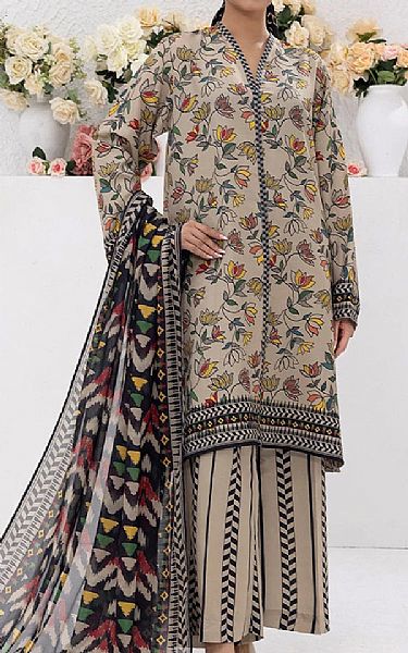 Salitex Beige Lawn Suit | Pakistani Lawn Dress in USA- Image 1