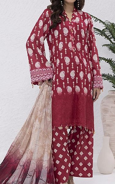 Salitex Wine Lawn Suit | Pakistani Lawn Dress in USA- Image 1