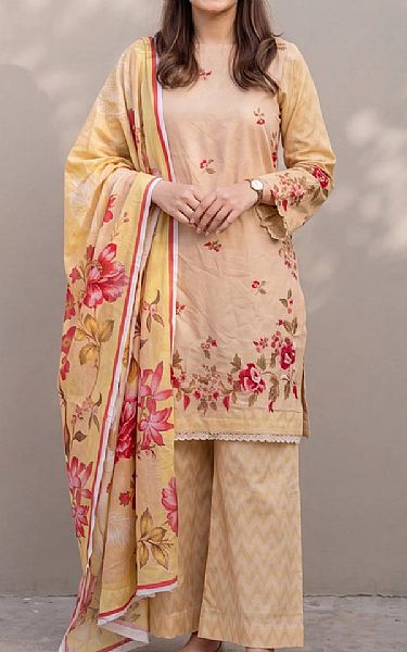 Salitex Beige Lawn Suit | Pakistani Lawn Dress in USA- Image 1