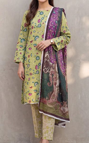 Salitex Olive Lawn Suit | Pakistani Lawn Dress in USA- Image 1