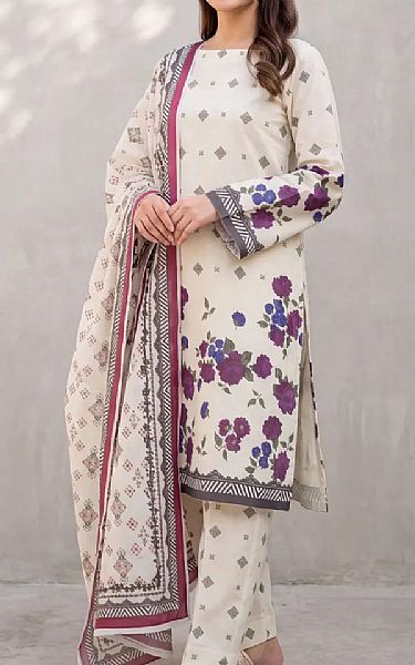 Salitex Off White Lawn Suit | Pakistani Lawn Dress in USA- Image 1