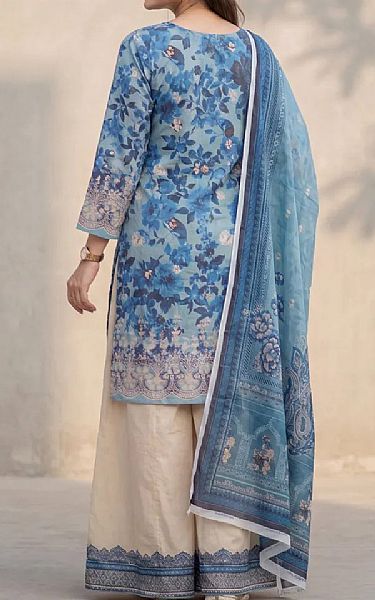 Salitex Blue/Ivory Lawn Suit | Pakistani Lawn Dress in USA- Image 2