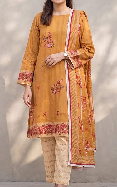 Salitex Pale Orange Lawn Suit | Pakistani Lawn Dress in USA- Image 1
