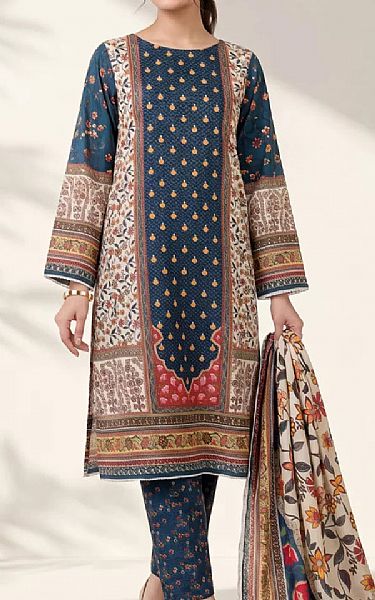 Salitex Blue/Off White Lawn Suit | Pakistani Lawn Dress in USA- Image 1