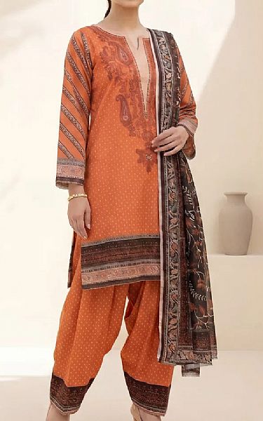 Salitex Sunrise Orange Lawn Suit | Pakistani Lawn Dress in USA- Image 1