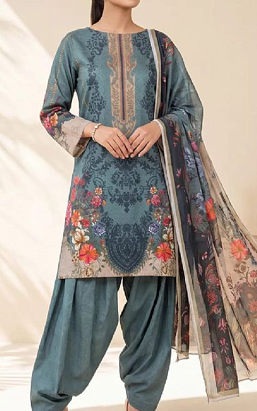 Salitex Bluish Grey Lawn Suit | Pakistani Lawn Dress in USA- Image 1